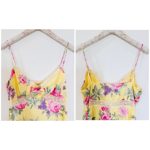 Wayf Floral Yellow midi  Dress NEW - Picture 6 of 16
